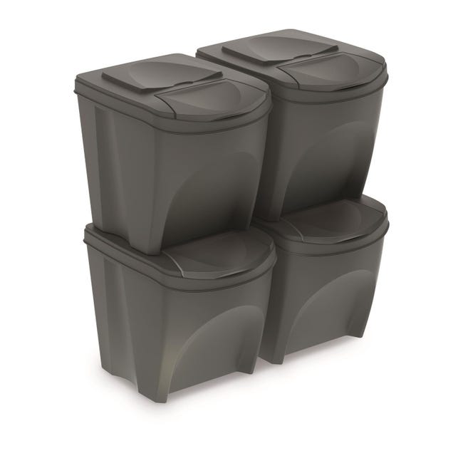 4 Cubos De Reciclaje Plástico Prosperplast Sortibox Antracita 140l con  Ofertas en Carrefour