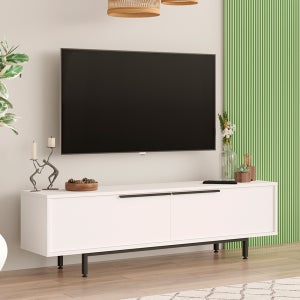 Dmora - Mobile porta TV Dnard, Credenza per televisione da soggiorno,  Supporto TV a 3 ante, Credenza