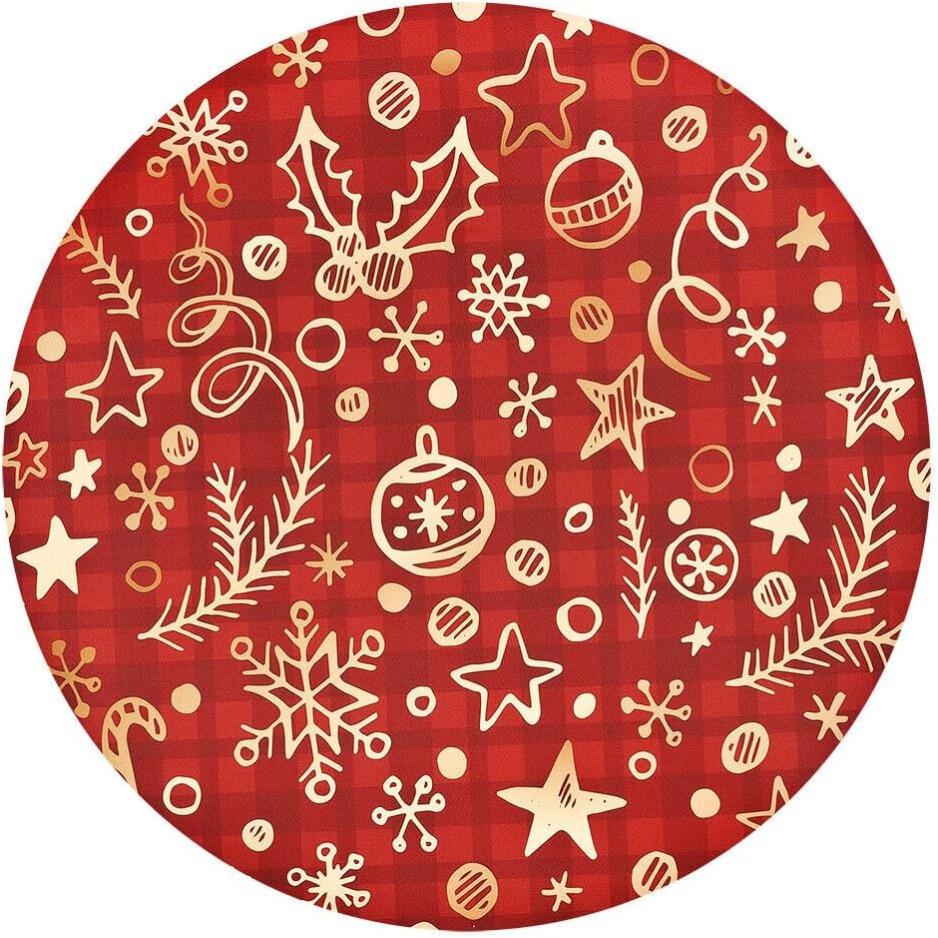 Tappeto Copribase Albero Di Natale Bakaji - Diametro 90cm, Effetto Neve, Peluche Bianco - Foto 2