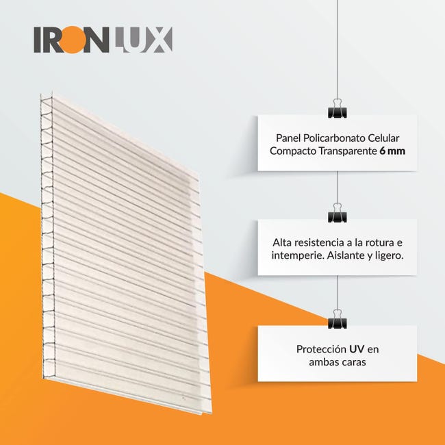 Kit 10 Planchas policarbonato transparente para falso techo 6mm - Medida  exacta: 595x595 para encajar en las guías