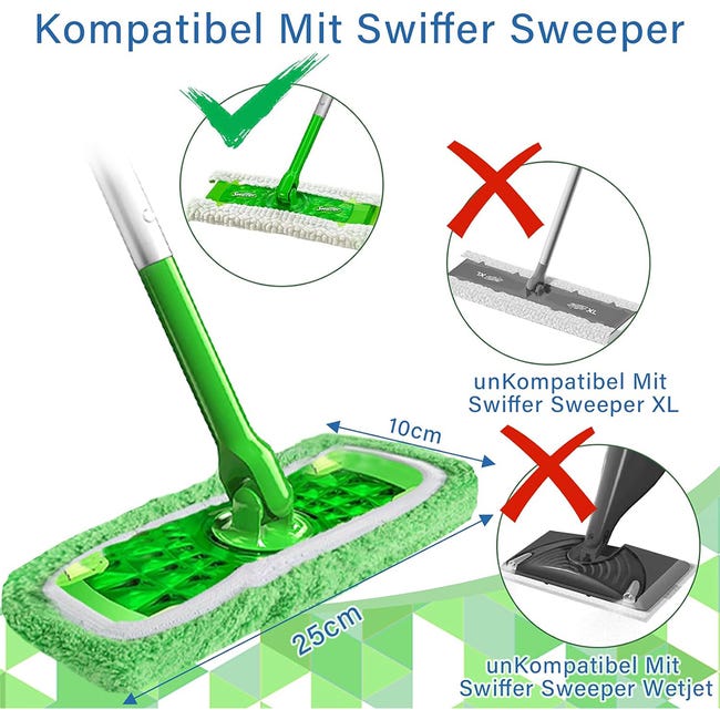 Lingettes réutilisables pour vadrouille Swiffer Sweeper, tampons  lavables