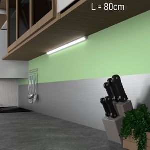 Réglette LED cuisine d'angle 70 cm - 6W - Blanc naturel 4000K