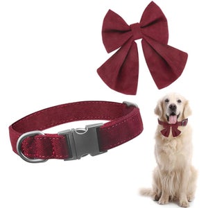 Nœud Papillon Pour Chien Et Chat - Collier Smoking Réglable, Style élégant Rouge Et Blanc | Pour Mariage, Fête, Halloween, Noël