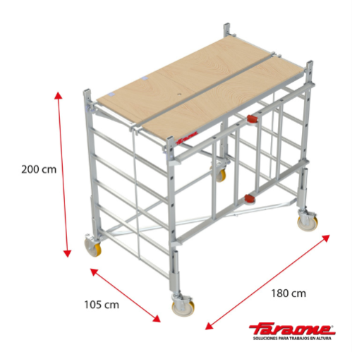 Andamio aluminio faraone rapido 180, 105×180, altura de trabajo 3.00 m.