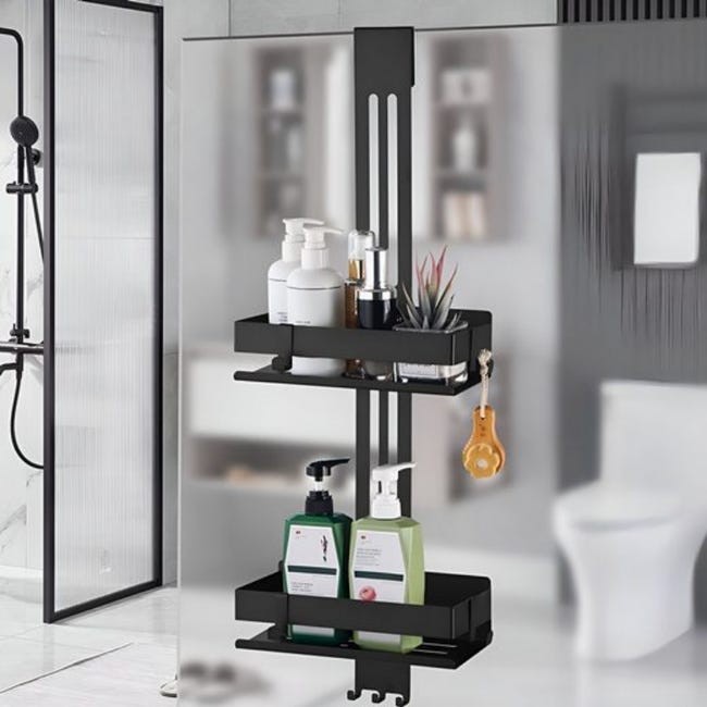 Double étagère de douche sans perçage étagère de douche suspendue en acier  inoxydable Étagère de salle de bains - Chine Casier de douche, paniers de  rangement