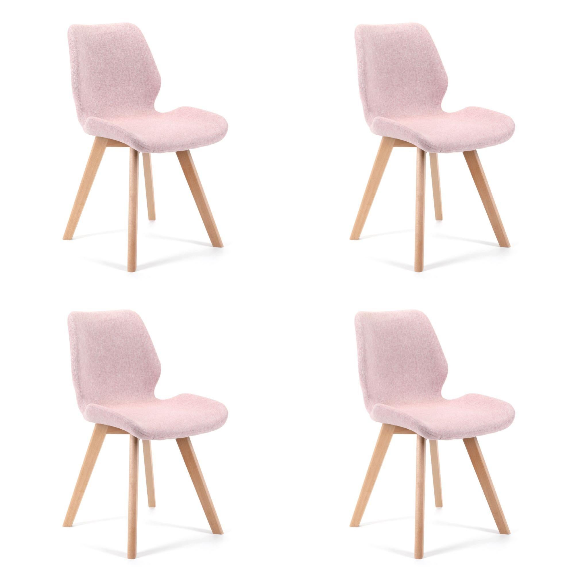 DecHome Set Pranzo 5 Pezzi - Tavolo Vetro E 4 Sedie Imbottite Bianco, Moderno Per Cucina E Sala