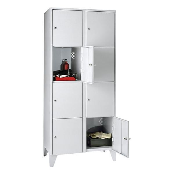 Armadio Pensile In Acciaio HWC-O52 - 77x77x31 Cm, Con Serratura, Ripiano, Per Garage E Officina, Grigio Chiaro