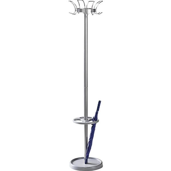 Appendiabiti Mila IDIMEX In Metallo Cromato - 8 Ganci, Base Rotonda Diametro 30 Cm, Altezza 174 Cm - 4