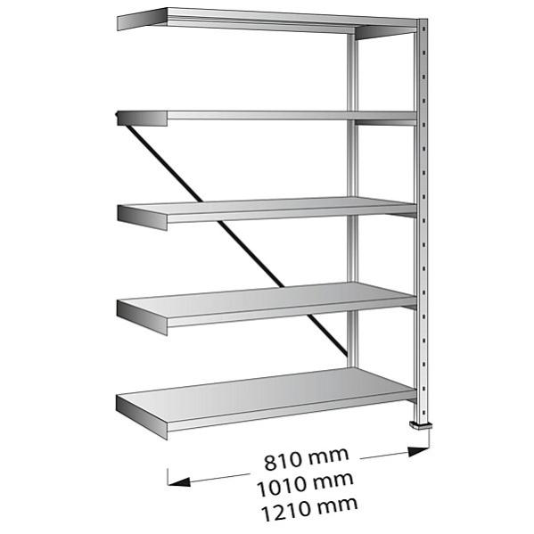 Kaiserkraft | Scaffale Grigliato In Filo D'acciaio | Cromato | Portata Ripiani 100 Kg | Largh X Prof 1520 X 610 Mm Scaffale Aggiuntivo Altezza 90248334