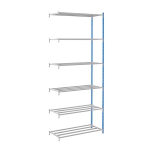 Kaiserkraft, Scaffale grigliato in filo d'acciaio, cromato, portata  ripiani 100 kg, largh x prof 1220 x 610 mm, scaffale portante, altezza