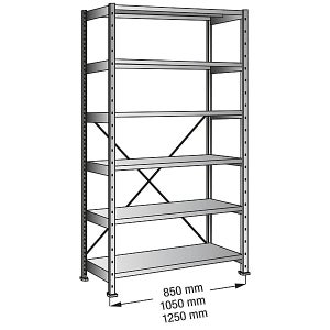 Kaiserkraft, Scaffale grigliato in filo d'acciaio, cromato, portata  ripiani 100 kg, largh x prof 1520 x 610 mm, scaffale portante, altezza