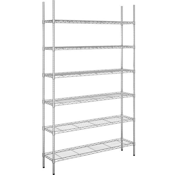 Himimi Scaffale 6 Ripiani in Filo Metallico, Argento