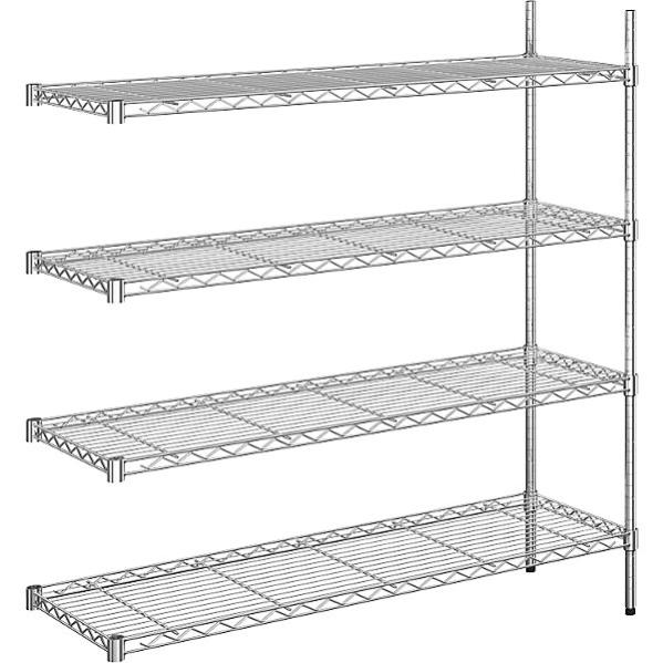 Shelving Inc. Scaffalatura A 4 Ripiani In Filo Cromato – 30,5x61x213,4 Cm – Ogni Ripiano Regge 363 Kg – Regolabile