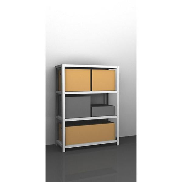 Scaffale Wiltec Zincato Per Carichi Pesanti 160x60x180cm - 4 Ripiani Da 175kg L'uno - Sistema A Incastro Senza Utensili - Foto 3