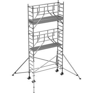 Layher, Trabattello pieghevole in alluminio ZIFA, piattaforma 1,80 x 0,75  m, altezza del trabattello 4,98 m