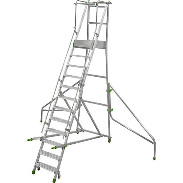 Piattaforma Di Lavoro Pieghevole In Alluminio - Scala A 2 Gradini, 760x300 Mm, Portata 150 Kg, Per Interni Ed Esterni
