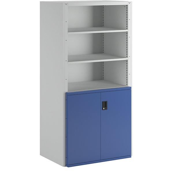 Scaffale Cassettiera A 3 Ripiani In Metallo Well Home – H 102 Cm, Struttura Blu Con Cassetti In Tessuto Non Tessuto Da 80 Gsm