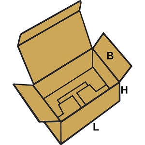 Scatola pieghevole in cartone ondulato – eurokraft basic: lunghezza 800 mm