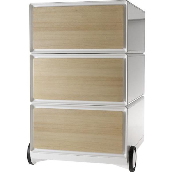NOVA Cassettiera Professionale Con Rotelle 60 Cm – Extra Sottile, 3 Cassetti, Chiusura Centralizzata, Bianco, Per Ufficio E Casa - 4