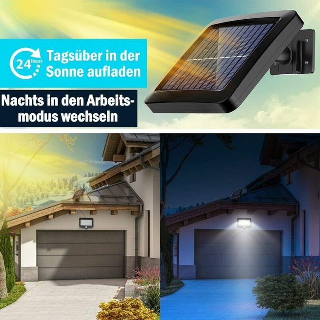 Lumière solaire extérieure avec détecteur de mouvement 56 LED, lumière  solaire de jardin étanche IP65 à 120 ° avec câble de 5 m [C