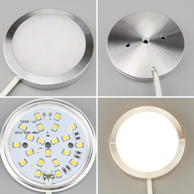 Lightess Lampe de Placard led 4 Éclairage Sous Meuble Rechargeable Lumière  Armoire Applique Murale pour Cabinet Penderie Cuisine Entrée Cou