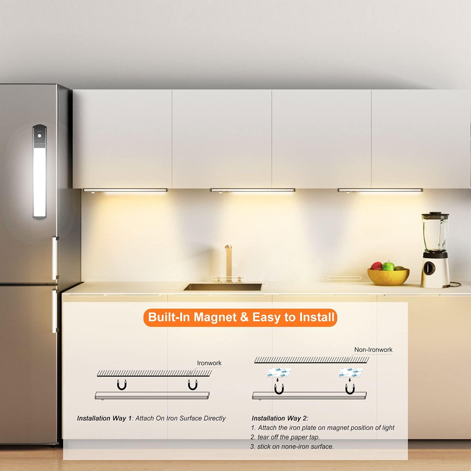 Eclairage LED avec détecteur de mouvement - Éclairage d'armoire cuisine sur  batterie - | bol