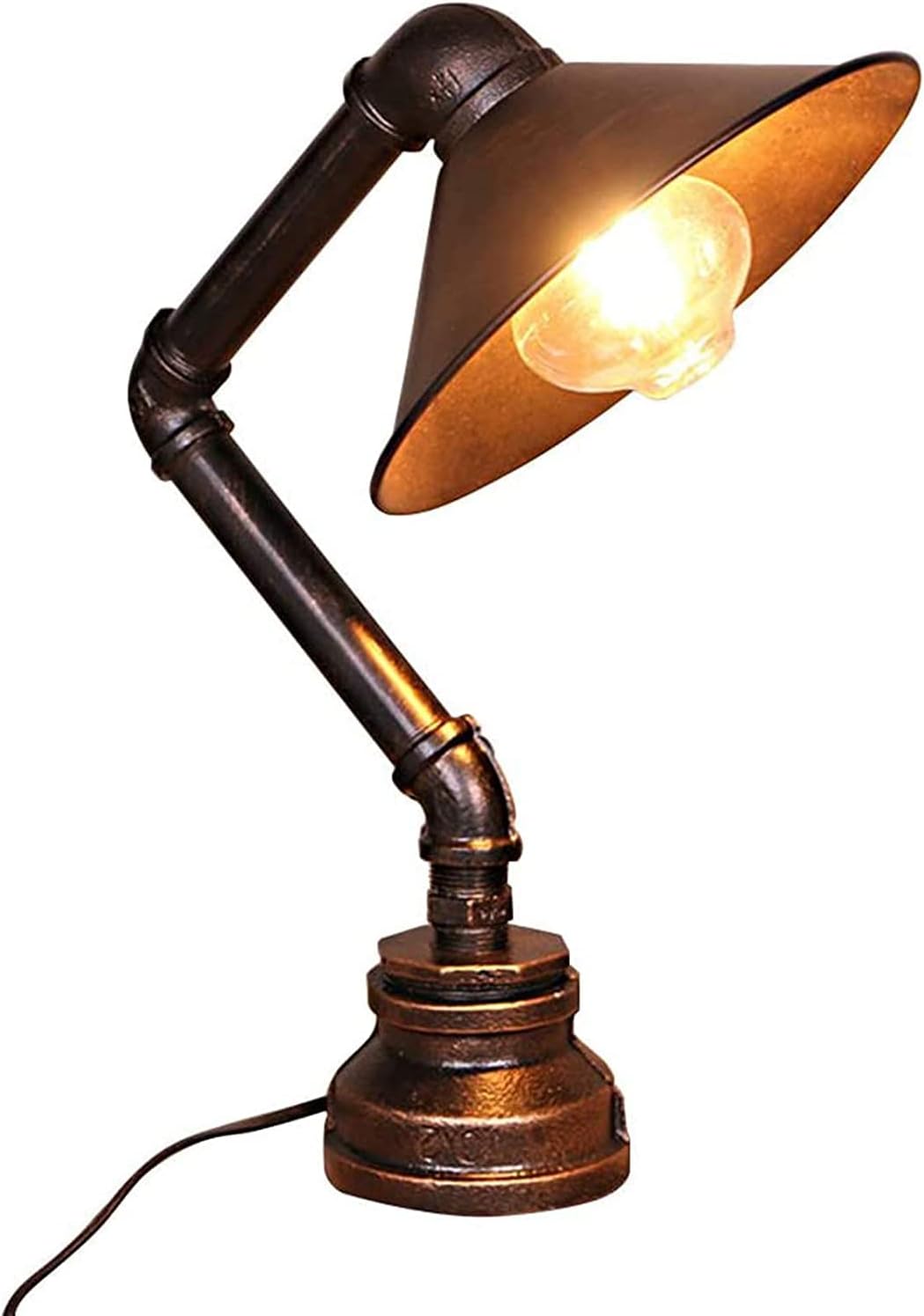 SHZICMY Lampes de bureau en bois, lampe de table vintage en métal,  veilleuse steampunk industrielle avec style rétro pour bar, cuisine, salon  et chambre à coucher : : Luminaires et Éclairage