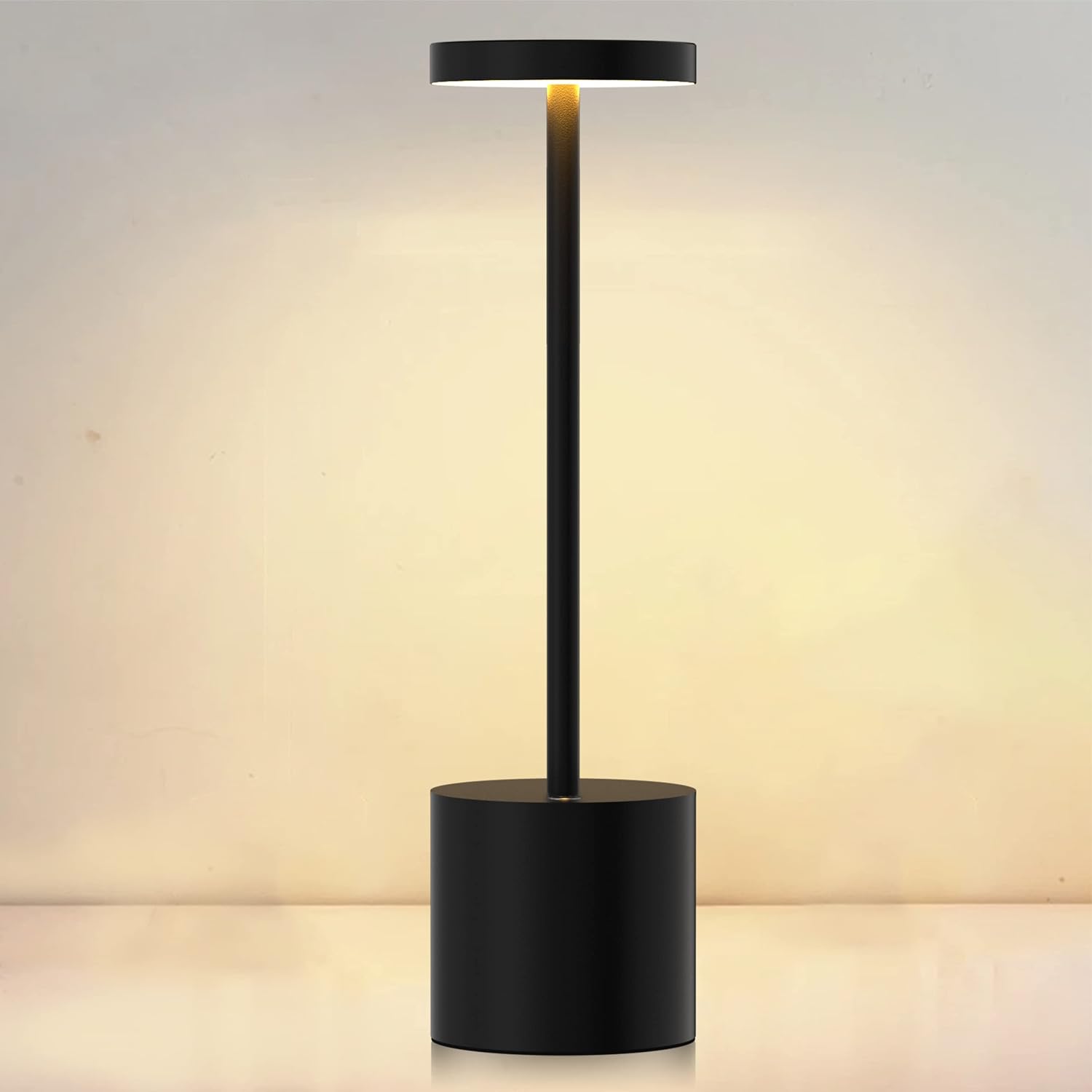 1 Lampe De Table De Chevet, Atmosphère Simple Et Créative, Lampe LED Tactile  Rechargeable Sans Fil