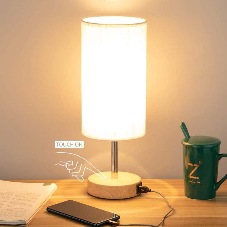 Lampe de Chevet Tactile Lot de 2, Dimmable LED Lampe de Chevet Chambre avec  Abat-jour en Verre, 3 Températures Lampes de Table avec 2 Ports de Charge  USB pour Salon Chambre d'Enfant