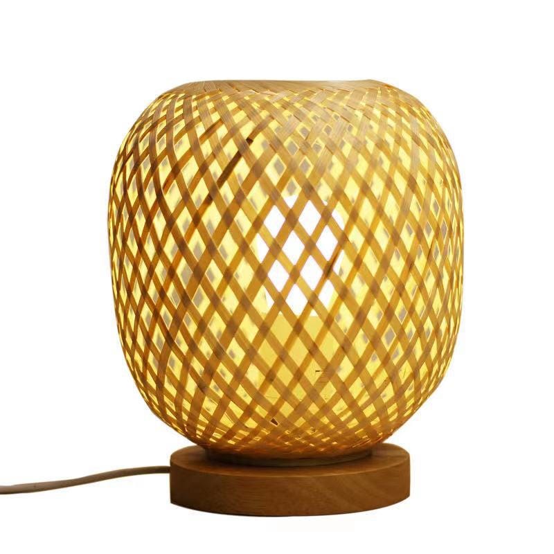 ▷ Lampe de Chevet Bois Rotin Bambou