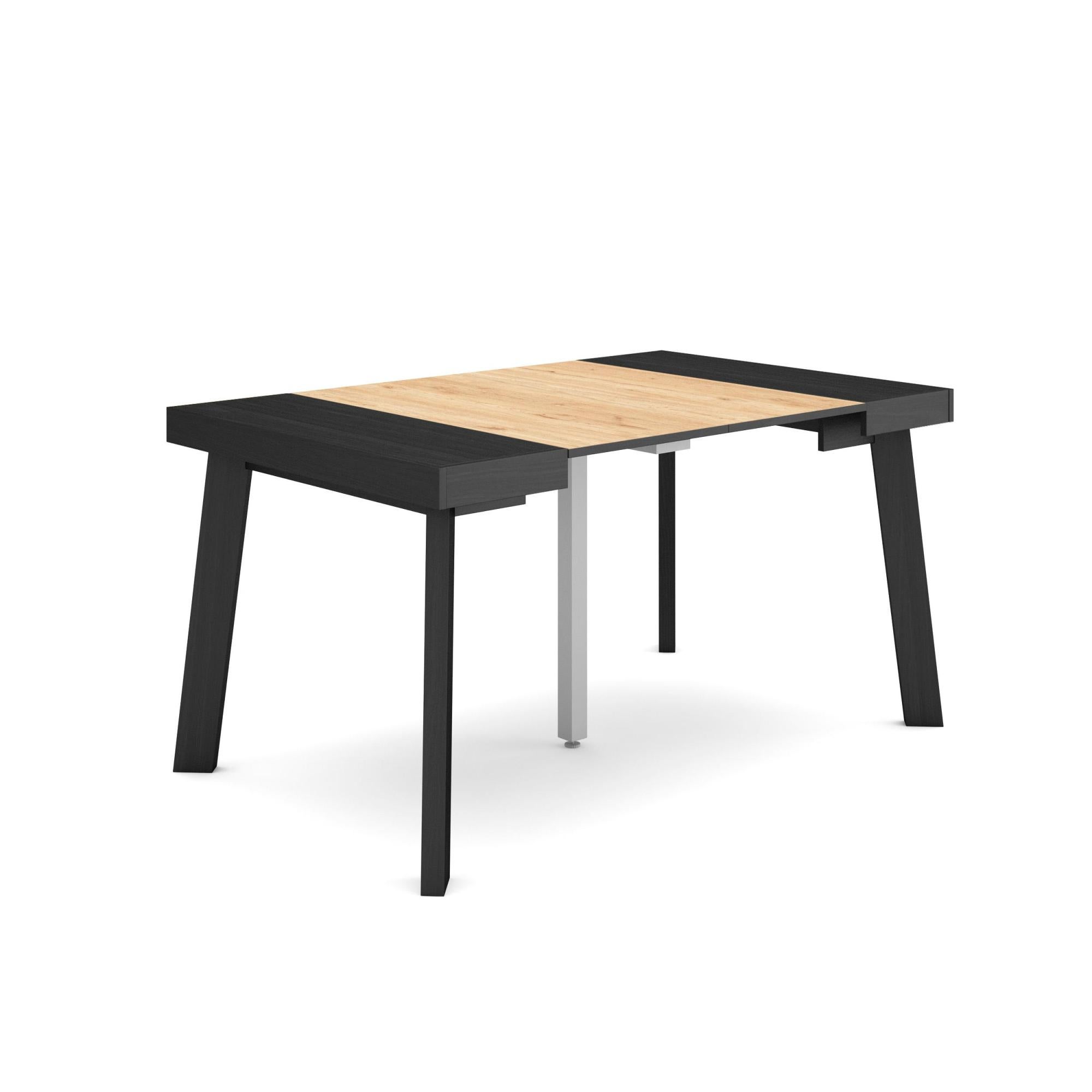 Tavolo Consolle Allungabile Orlando - Fino A 14 Posti, Legno Nero E Faggio, 300 Cm (5 Prolunghe)
