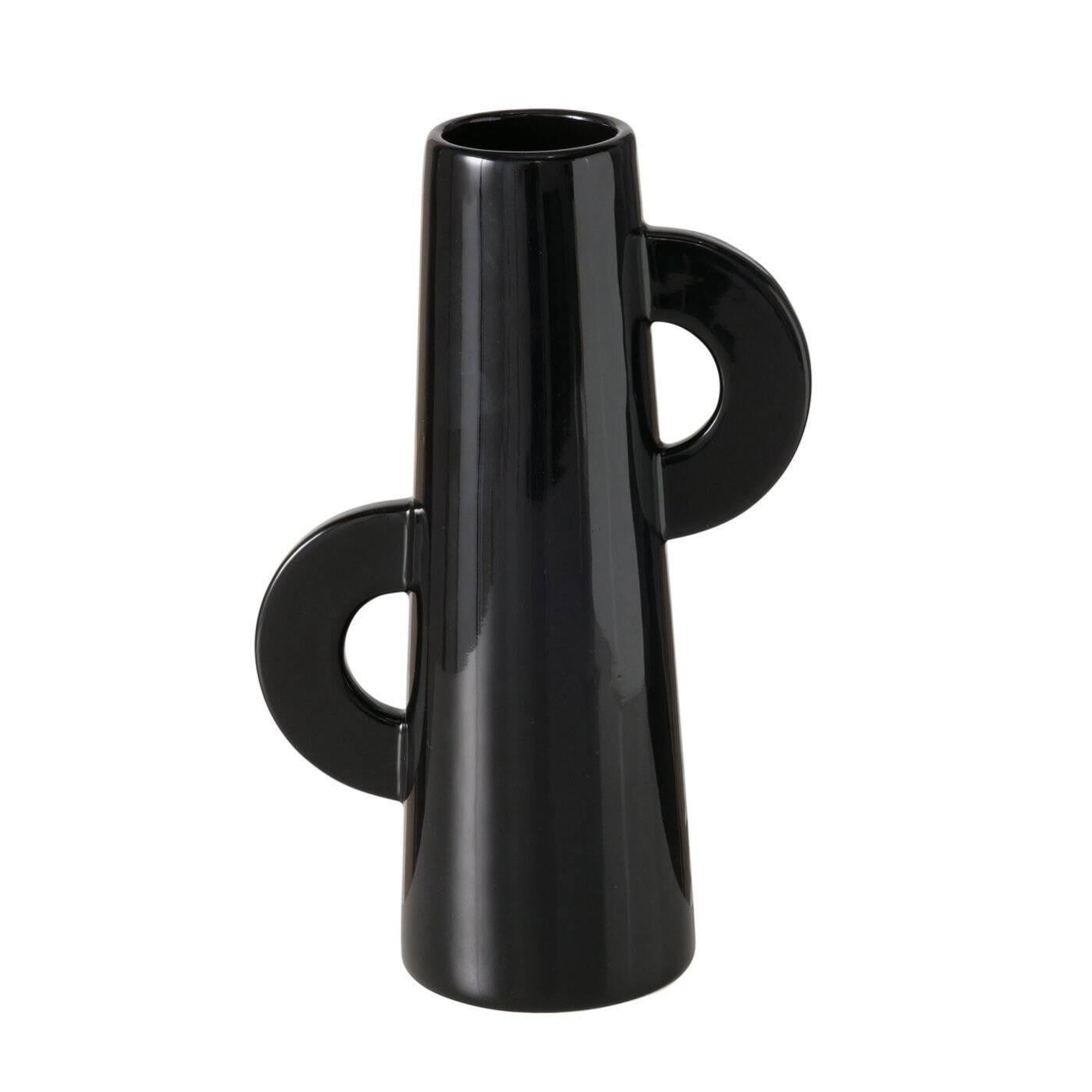 Vase noire ISAAC, brillante, 26 cm, Boltze Home Leroy Merlin