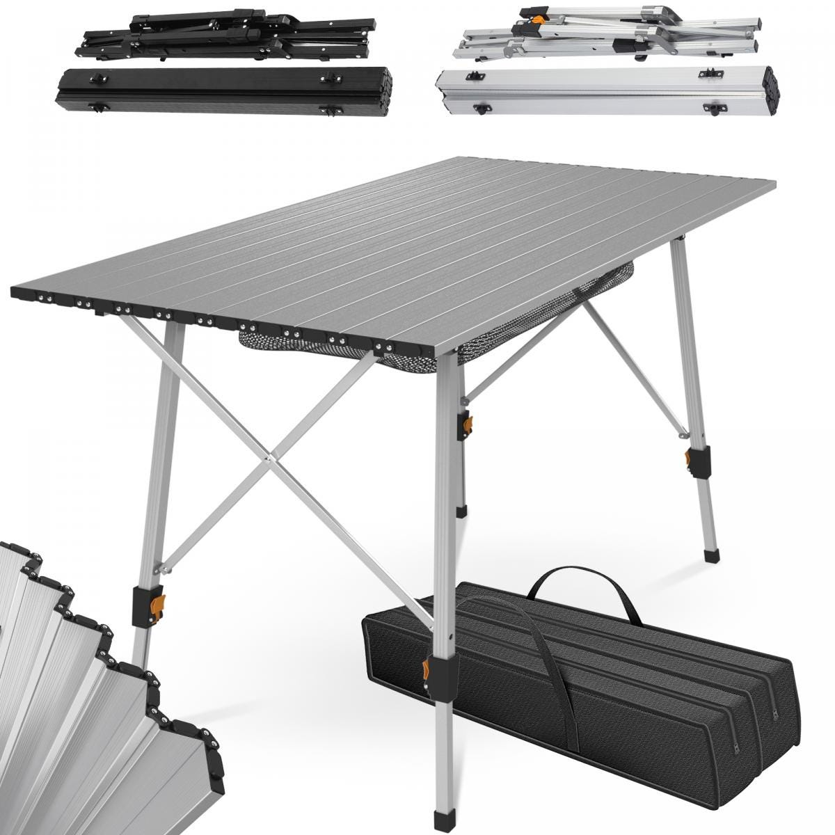 Table de camping d'appoint pliable en aluminium
