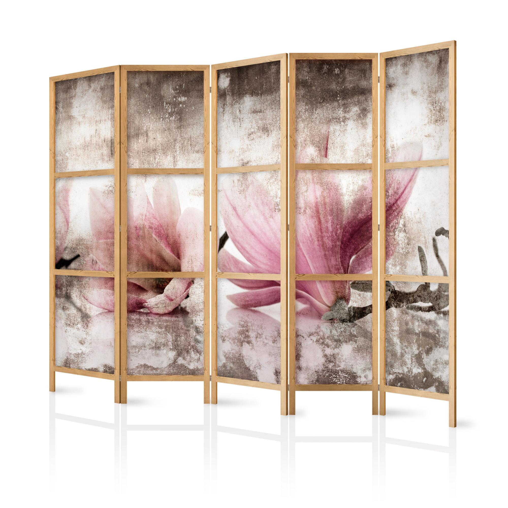 Paravent séparateur de pièce cloison 6 panneaux 210 x 165 cm bois de