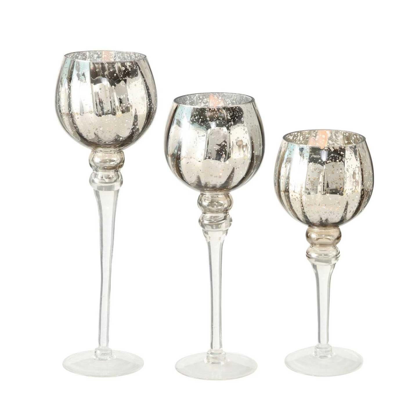 Lot De 6 Bougeoirs En Verre • Mariage/Noël/St-Valentin • Designs Modernes • Pour Bougies Coniques