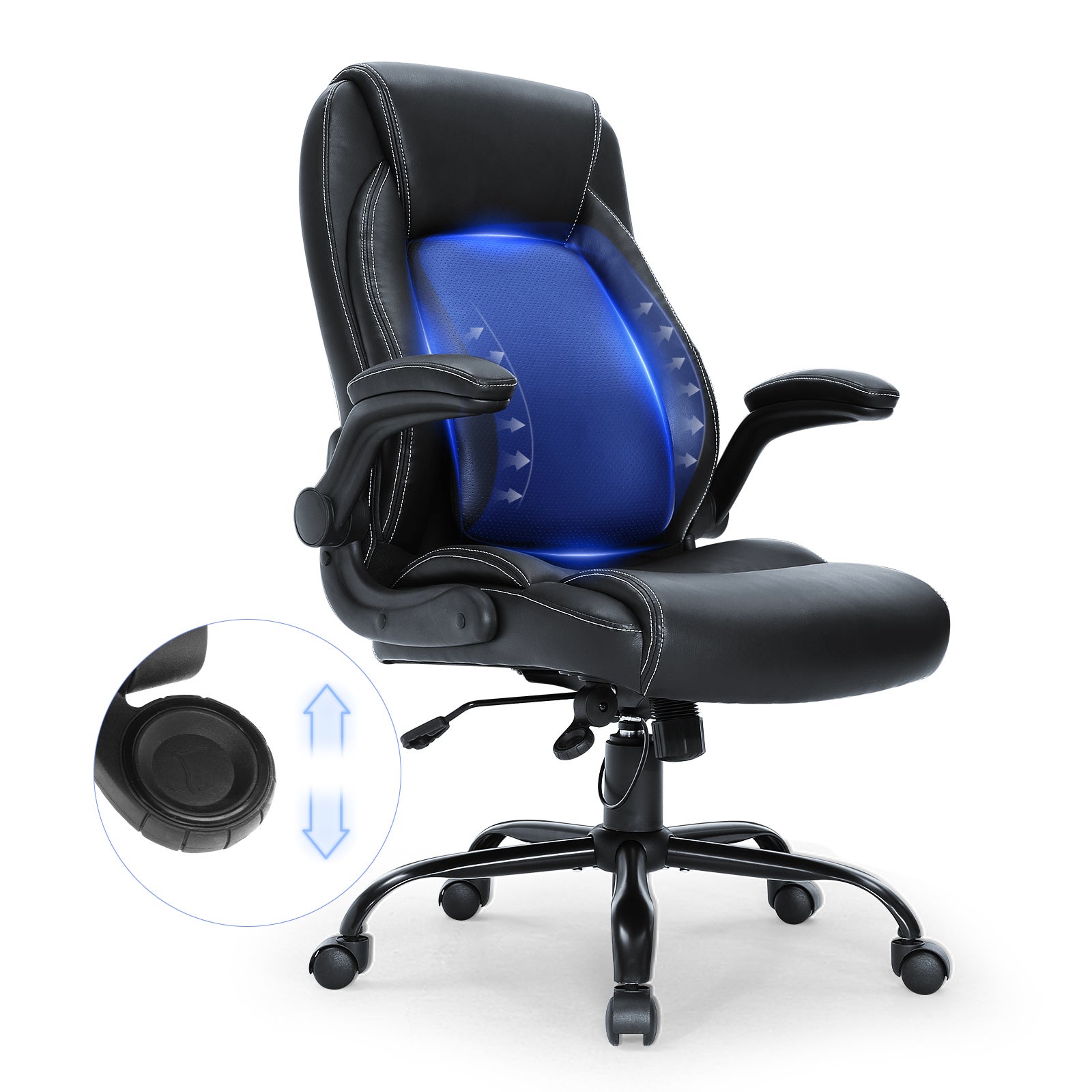 Chaise de bureau chaise de bureau ergonomique avec accoudoir rabattable à  90° support lombaire rose - Chaise - Fauteuil bureau BUT