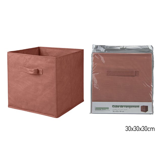 Cube de rangement - 28 x 28 x H 28 cm - Rouge