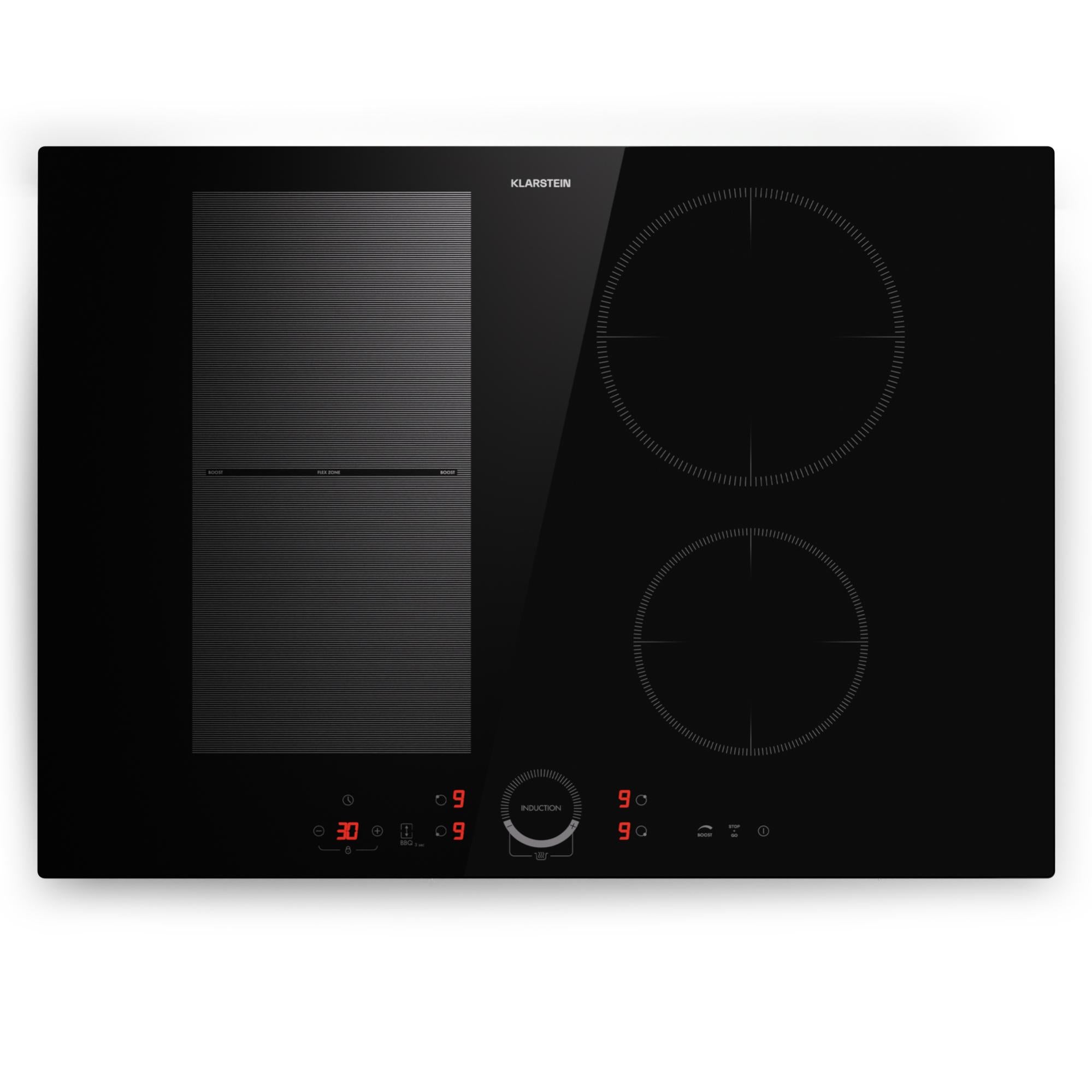 Klarstein Plaque Induction 70 cm 7000W Plaque de Cuisson Hybride à Induction 4 feux Table de