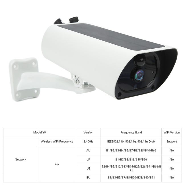 Caméra de Sécurité Extérieure Filaire sans Fil à Énergie 1080P