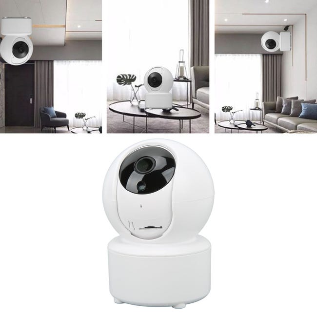 Caméra de surveillance sans fil intérieure avec inclinaison et rotation,  détection infrarouge, alarme et audio bidirectionnel - Prise US