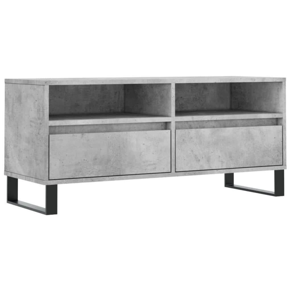 Meuble tv gris béton 150x30x44,5 cm bois d'ingénierie - Conforama