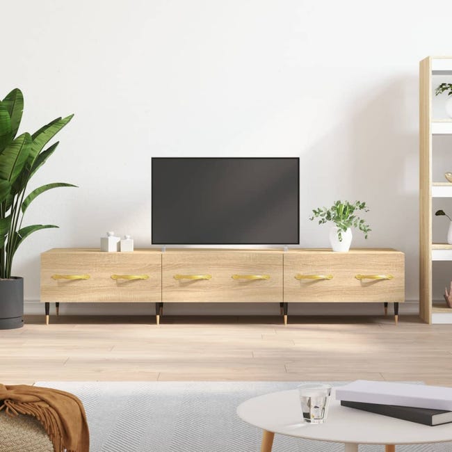 Mesa TV Salon,Mueble para TV madera contrachapada gris Sonoma 150x30x44,5  cm -CD34501