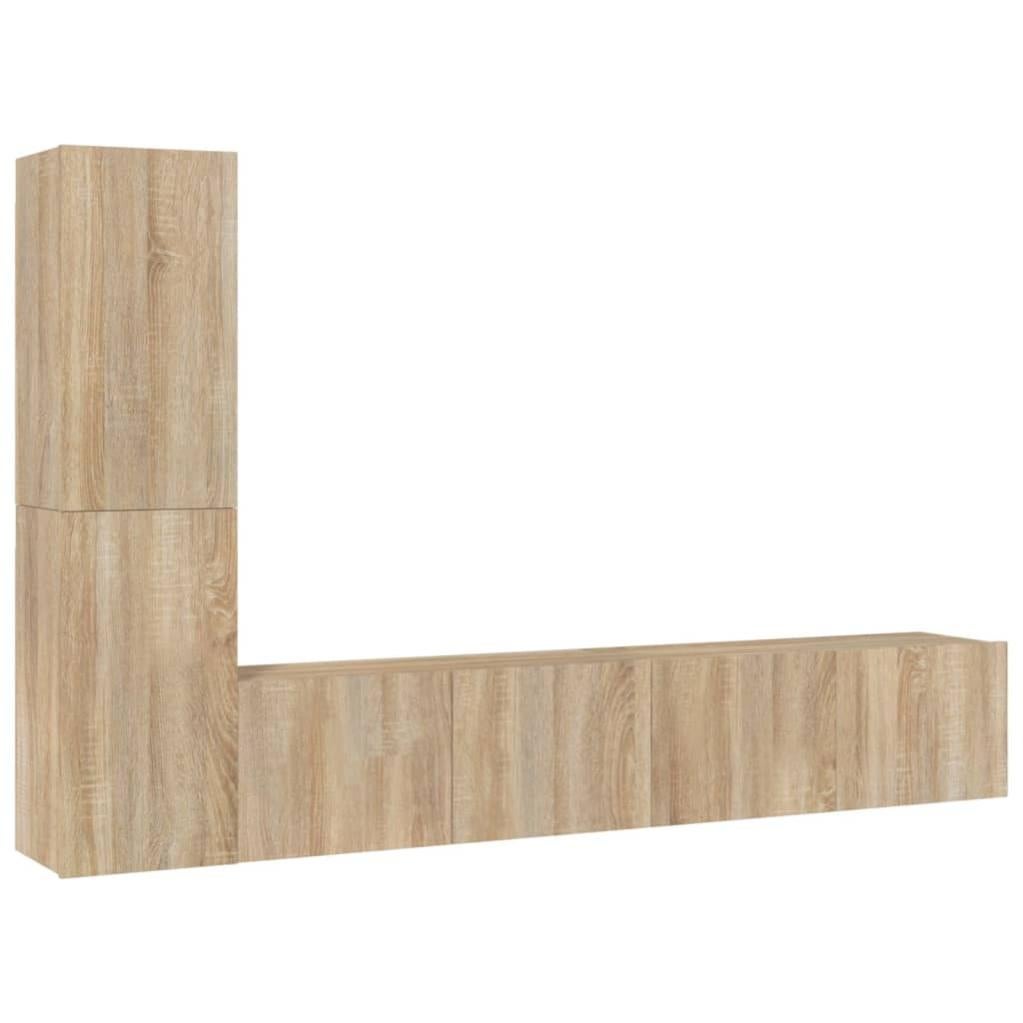 Walker Edison Tinsley Supporto Basso Per TV Fino A 80 Pollici - Mobile Rovere Rustico Con 4 Cubbies E Porte A Fienile, Gestione Cavi, MDF