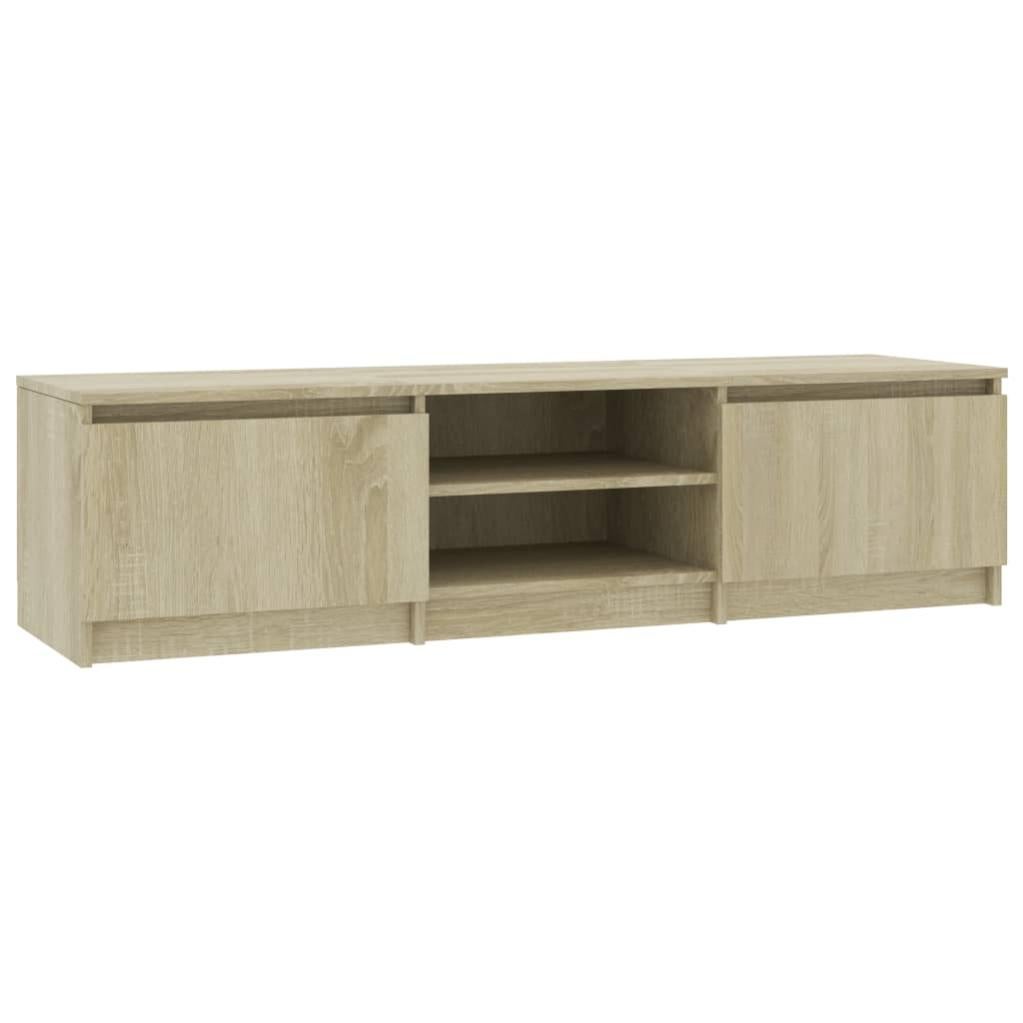 Mobile TV Rovere Sonoma 140x40x35.5 Cm - In Truciolare, Con 2 Ante E 2 Scomparti Aperti
