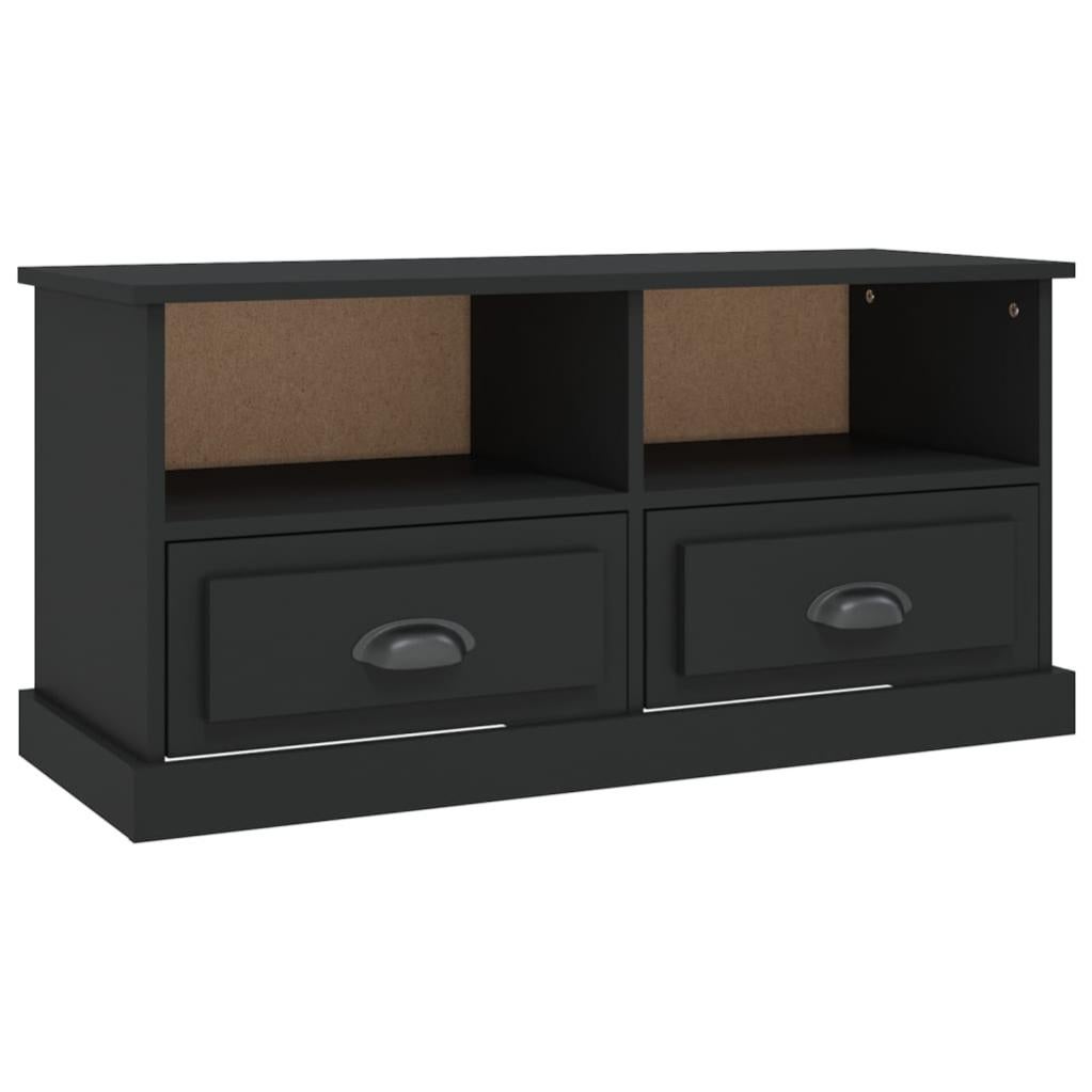 Meuble TV Bois Naturel Et Noir 175x31.5x45cm - 3 Armoires, étagères Verre, Support TV Jusqu'à 75 Pouces | Design Moderne Rangement Optimisé