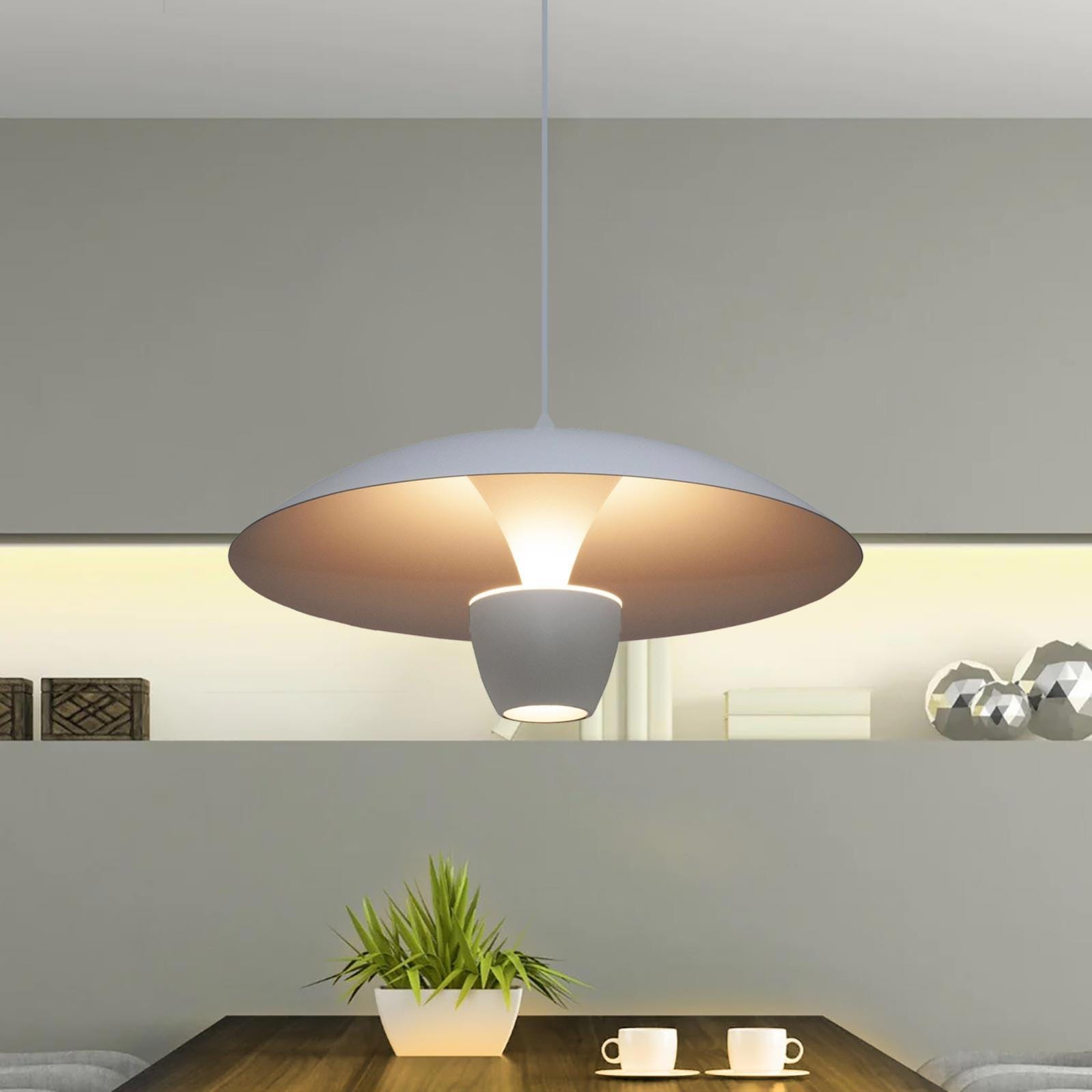 Lampadario moderno LED 11W pendente BIANCO lampada minimal industriale luce  3000K tavolo cucina pizzeria ristorante 230V COLORE BIANCO