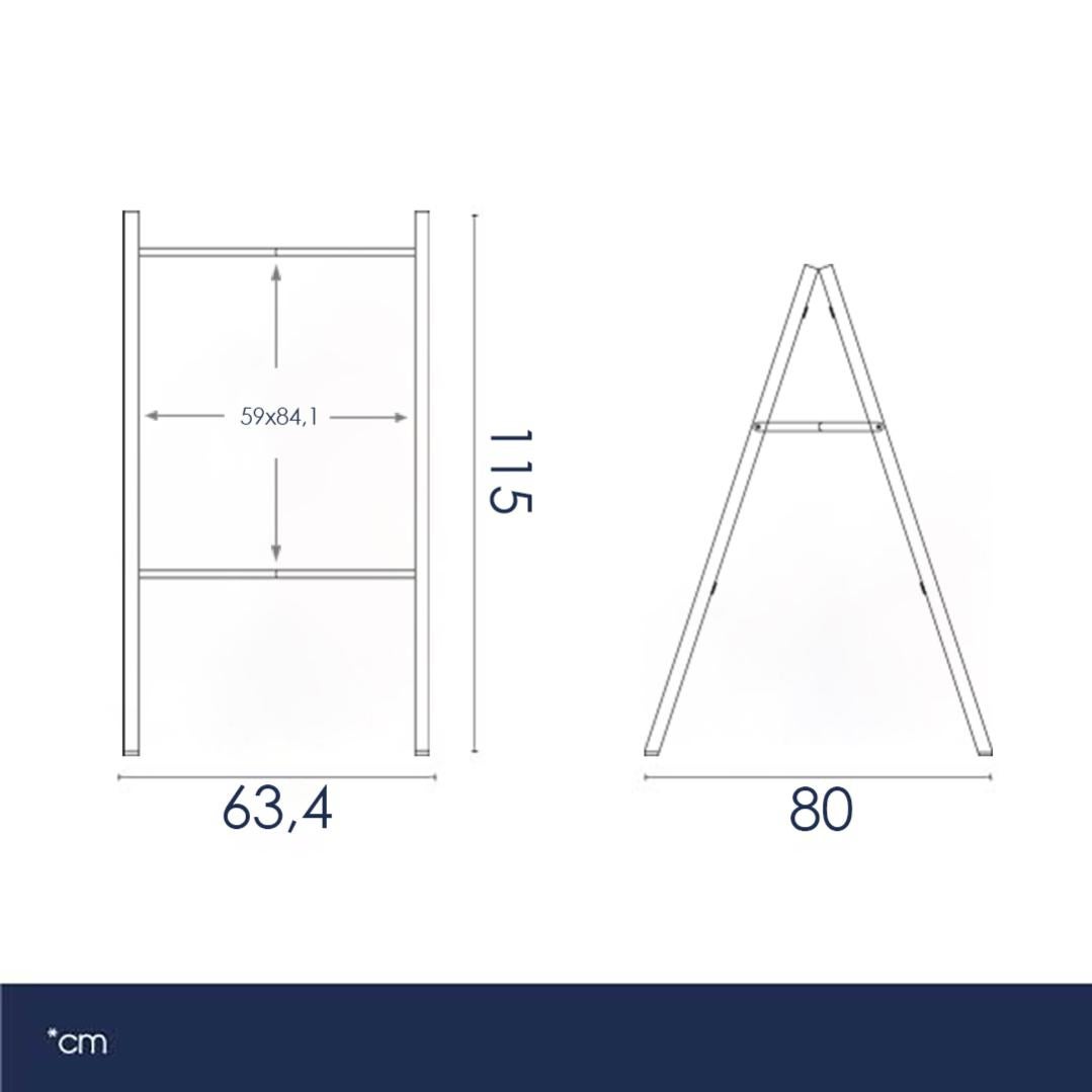 Cavalletto Espositore Pieghevole In Metallo – Treppiede Regolabile Per Poster, Matrimoni E Lavagne. Portatile E Stabile (Max 169cm / 4,5kg).