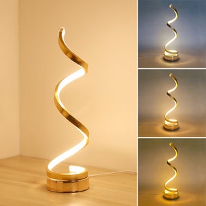 Lampe de table LED, Dimmable Lampe de Table Minimaliste Spirale Moderne,  12W 3 Couleurs Lampe de chevet Lampe de Bureau fo