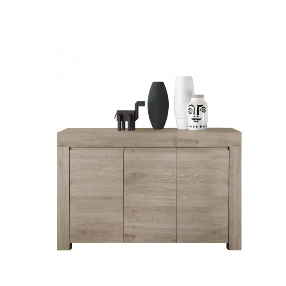 Buffet 3 portes, collection ZEFIR, coloris chêne clair, parfait pour
