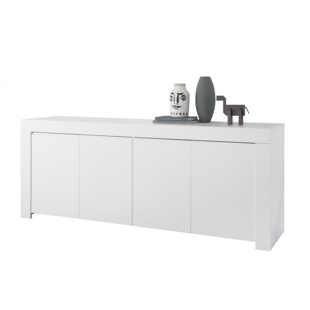 Buffet 4 portes, collection ZEFIR, coloris blanc mat, idéal pour votre